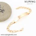 74605 xuping nueva moda pulsera de mujer chapada en oro 18k sin circón